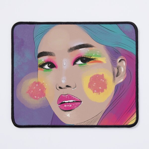 Item preview, Rainbow portrait wall art, the fashionable and colorful female unicorn designed and sold by charlène Cesbron.