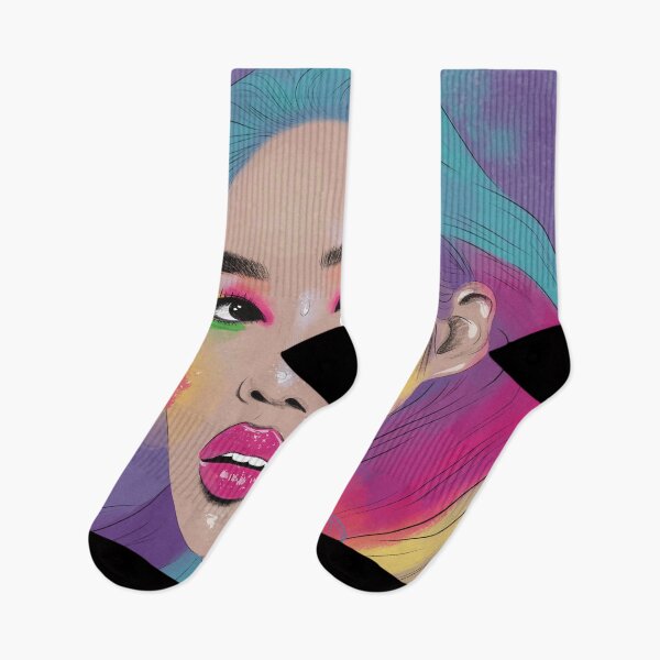Item preview, Rainbow portrait wall art, the fashionable and colorful female unicorn designed and sold by charlène Cesbron.