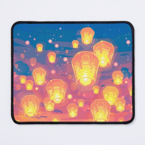 Item preview, The cozy sunset sky with Japanese Lanterns. Anime Aesthetic Illustration designed and sold by AnGoArt.