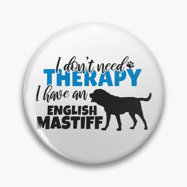 Item preview, I Don’t Need Therapy – I Have an English Mastiff | Black and Blue Dog Silhouette Design designed and sold by EmeraldeaArt.