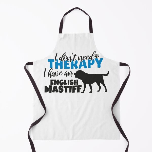 Item preview, I Don’t Need Therapy – I Have an English Mastiff | Black and Blue Dog Silhouette Design designed and sold by EmeraldeaArt.