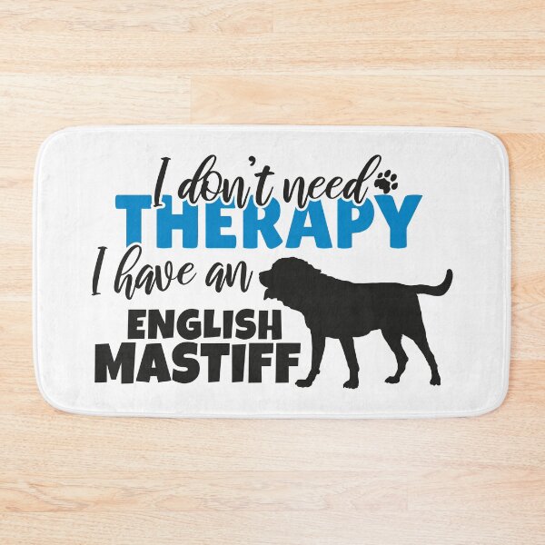 Item preview, I Don’t Need Therapy – I Have an English Mastiff | Black and Blue Dog Silhouette Design designed and sold by EmeraldeaArt.