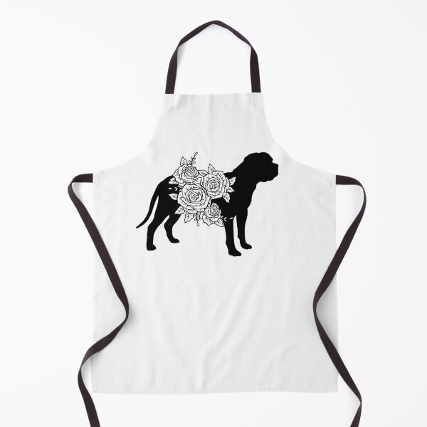 Item preview, Floral Mastiff Silhouette – Black Dog with Roses Design designed and sold by EmeraldeaArt.
