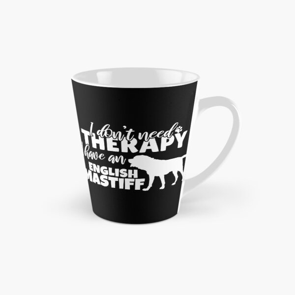 Item preview, I Don’t Need Therapy – I Have an English Mastiff | white and Blue Dog Silhouette Design designed and sold by EmeraldeaArt.