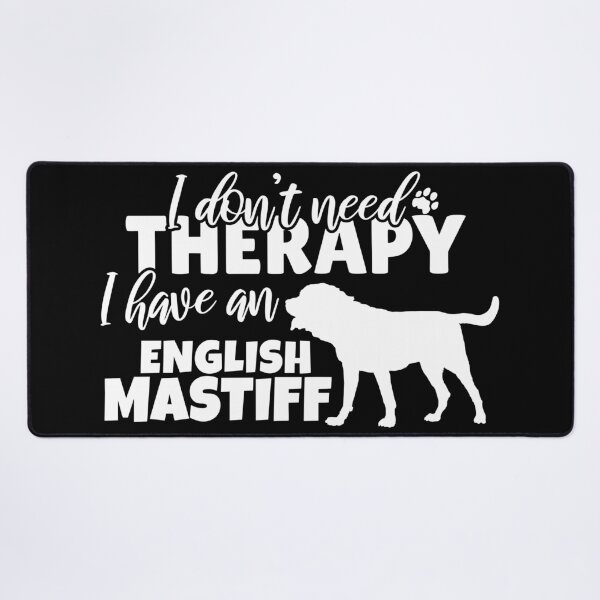 Item preview, I Don’t Need Therapy – I Have an English Mastiff | white and Blue Dog Silhouette Design designed and sold by EmeraldeaArt.