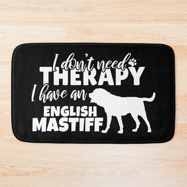 Item preview, I Don’t Need Therapy – I Have an English Mastiff | white and Blue Dog Silhouette Design designed and sold by EmeraldeaArt.