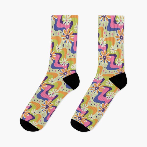 Item preview, Groovy 1970s -- Psychedelic Swirls And Daisy designed and sold by Kozee.