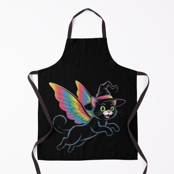 Item preview, Flying Witch Cat with Rainbow Wings – Funny Halloween designed and sold by WikaKowalczyk.