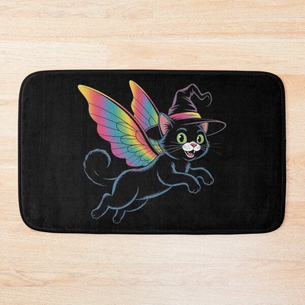 Item preview, Flying Witch Cat with Rainbow Wings – Funny Halloween designed and sold by WikaKowalczyk.
