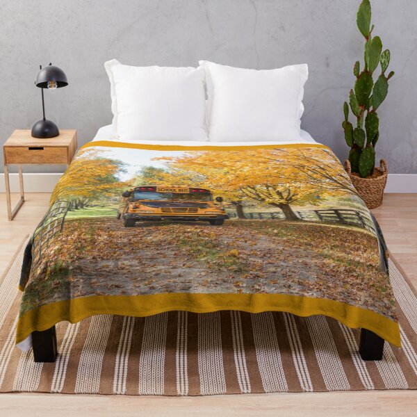 Item preview, Fall Scene with Yellow School bus designed and sold by Roxane Bay.