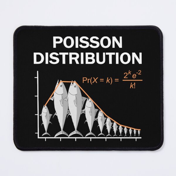 Item preview, Poisson distribution - The probability of fish! (on black) designed and sold by Groenendijk.