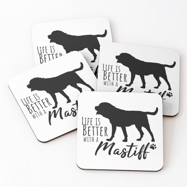 Item preview, Life Is Better with a Mastiff – Dog Silhouette Design for Dog Moms and Dads designed and sold by EmeraldeaArt.