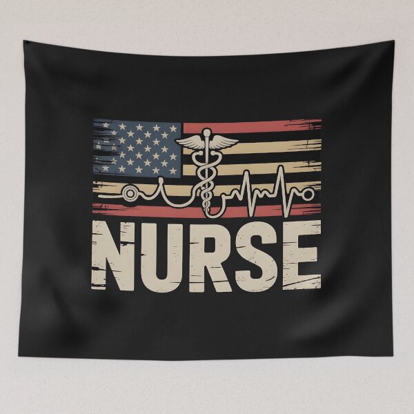 Item preview, Nurse – Patriotic American Flag Medical T‑Shirt | Healthcare Hero Gift designed and sold by Splotchly.
