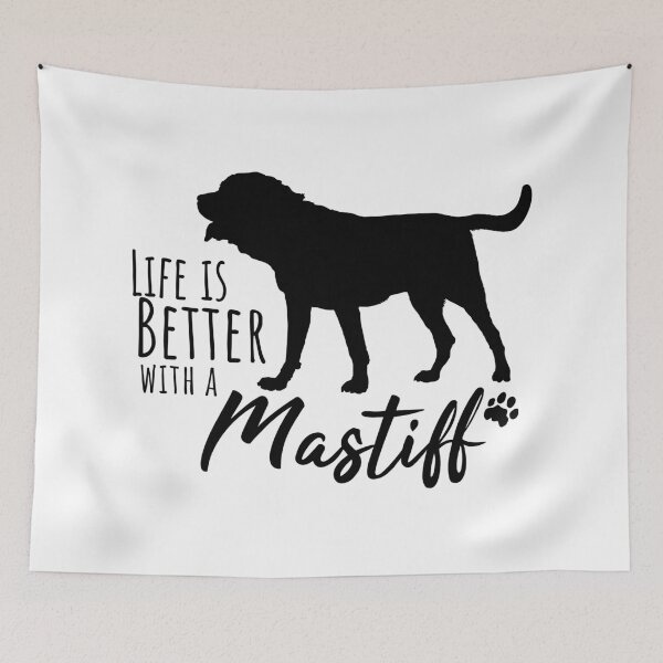 Item preview, Life Is Better with a Mastiff – Dog Silhouette Design for Dog Moms and Dads designed and sold by EmeraldeaArt.