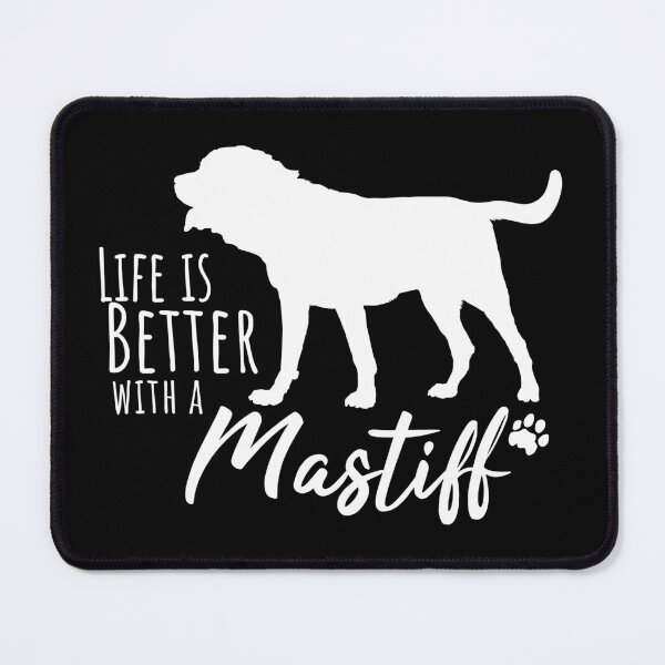 Item preview, Life Is Better with a Mastiff – white Dog Silhouette Design for Dog Moms and Dads designed and sold by EmeraldeaArt.