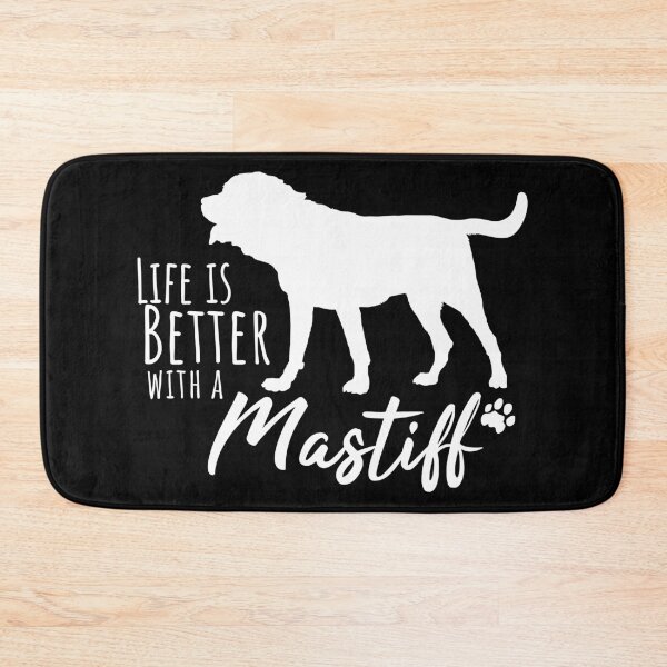Item preview, Life Is Better with a Mastiff – white Dog Silhouette Design for Dog Moms and Dads designed and sold by EmeraldeaArt.