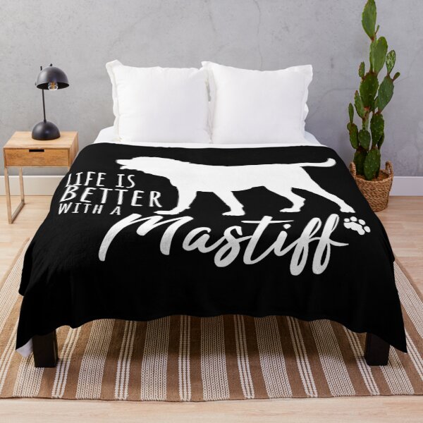 Item preview, Life Is Better with a Mastiff – white Dog Silhouette Design for Dog Moms and Dads designed and sold by EmeraldeaArt.