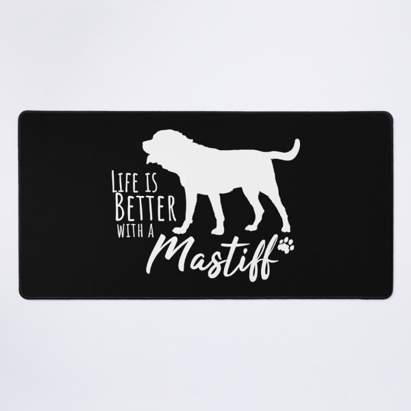 Item preview, Life Is Better with a Mastiff – white Dog Silhouette Design for Dog Moms and Dads designed and sold by EmeraldeaArt.