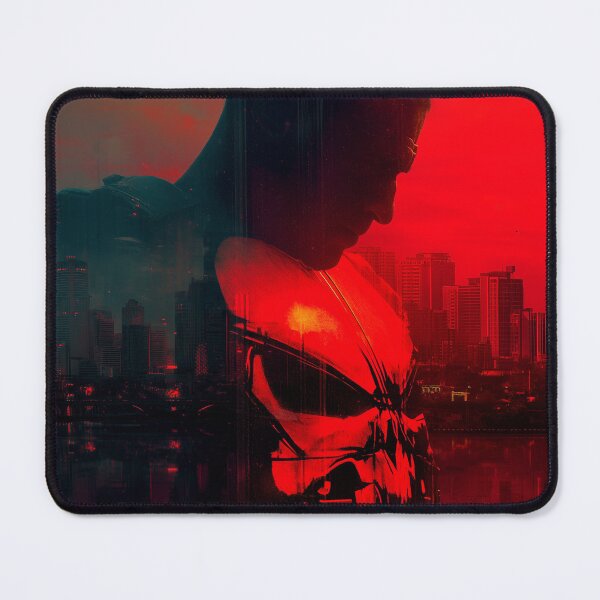 Item preview, Dark urban silhouette – red vengeful skull designed and sold by LoomisDreams.