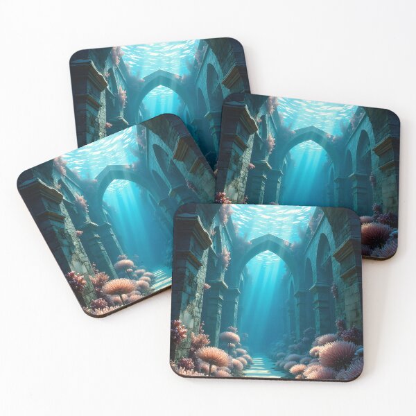 Item preview, Sunlit Ruins Beneath the Waves designed and sold by oanaunciuleanu.