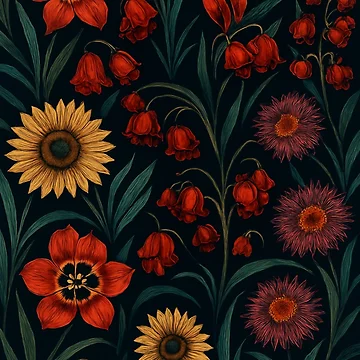 Artwork thumbnail, Floral Reverie Pattern by QuantumKey
