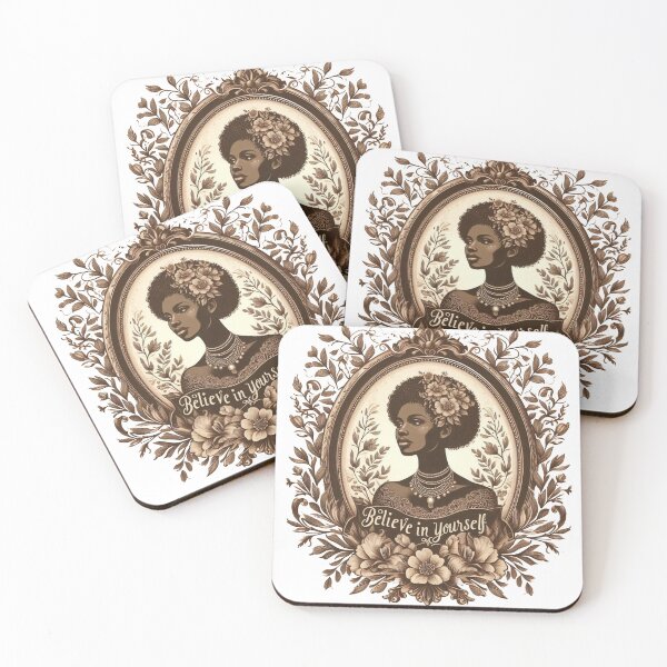 Item preview, Believe in Yourself - Vintage Portrait with Floral Frame Inspirational Design designed and sold by freackly.