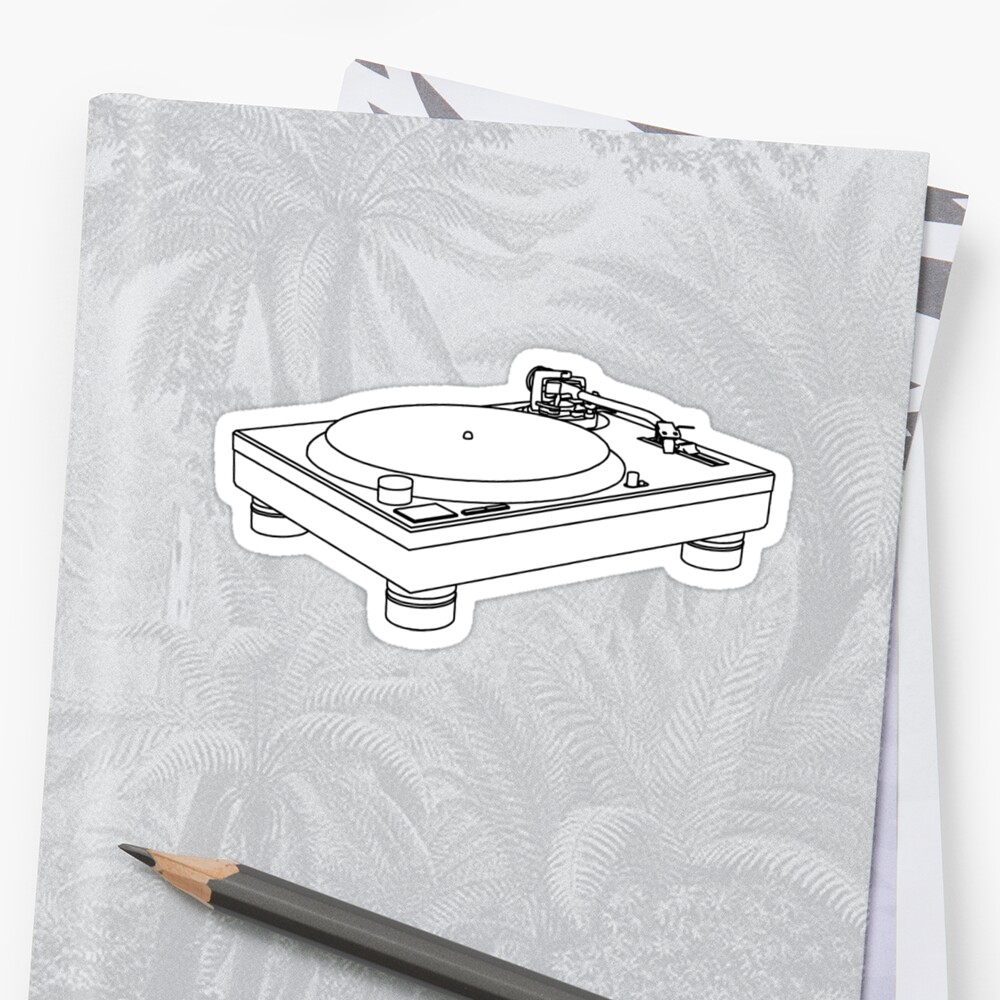  Technics 1200 1210 outline Stickers by Giles Redbubble