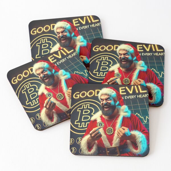 Item preview, Dark Aggressive Santa Bitcoin Greed designed and sold by Voodoo Store Paranormal Collections.