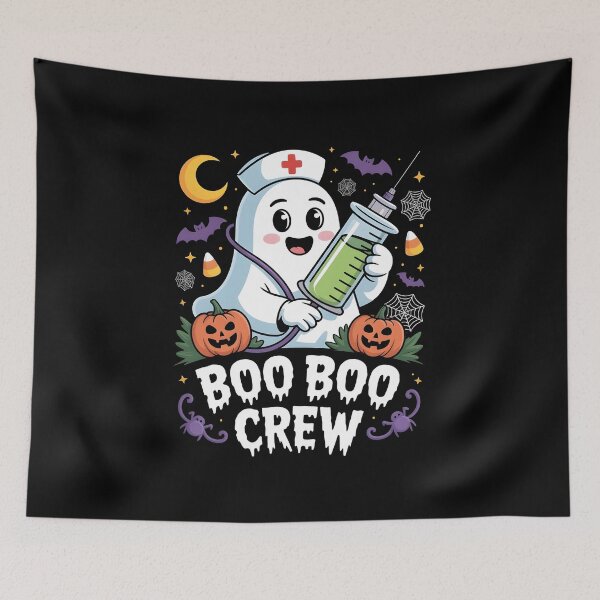 Item preview, Boo Boo Crew – Nurse Ghost Halloween T‑Shirt with Spooky Decorations designed and sold by Splotchly.