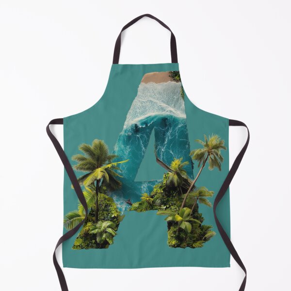 Item preview, Tropical letter A – beach, ocean & palm trees designed and sold by LoomisDreams.