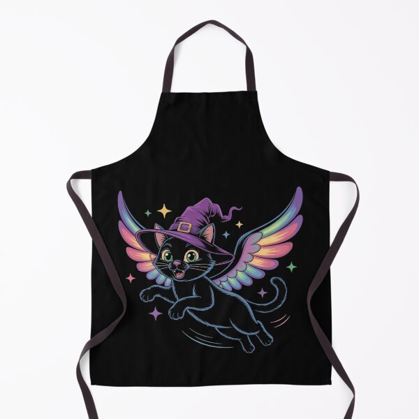 Item preview, Flying Witch Cat with Rainbow Wings – Funny Halloween designed and sold by WikaKowalczyk.