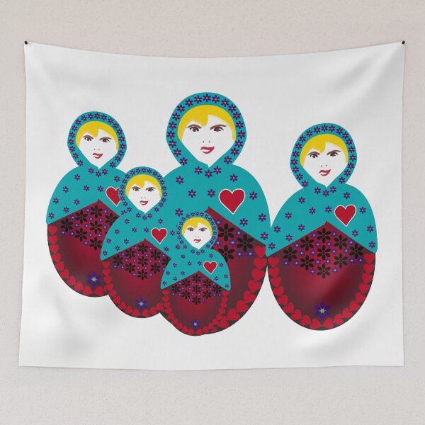Item preview, Forget-Me-Not Matryoshka - Nesting Doll - Group of Dolls designed and sold by Kate Anderson Art.
