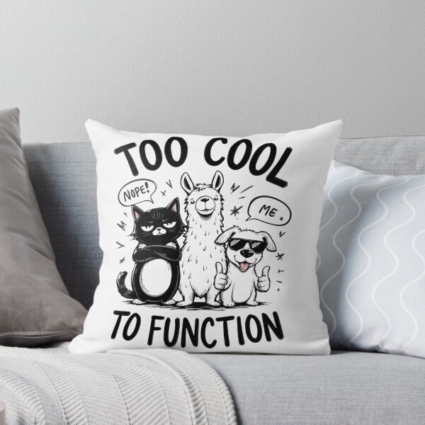 Item preview, Too Cool To Function – Black & White Cartoon Animals designed and sold by Pulse Creativity Designs.