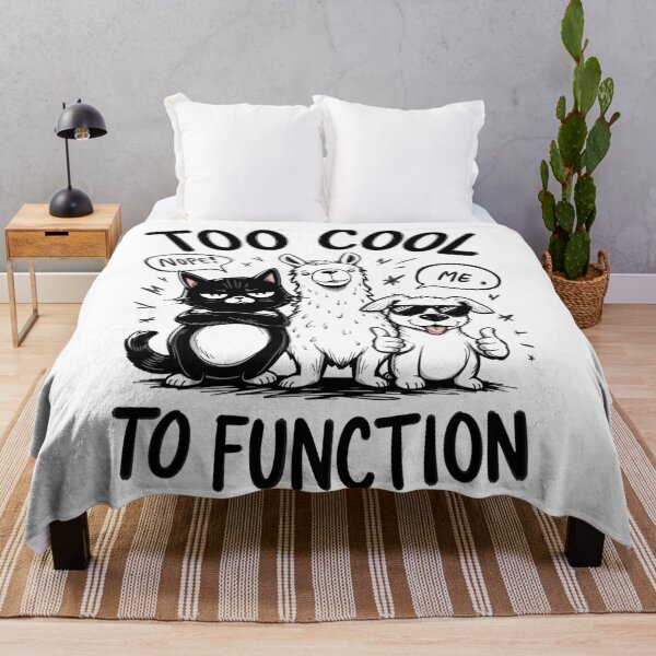 Item preview, Too Cool To Function – Black & White Cartoon Animals designed and sold by Pulse Creativity Designs.