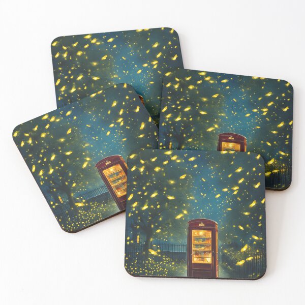 Item preview, Fireflies around telephone booth  designed and sold by Anisha  Vaz.