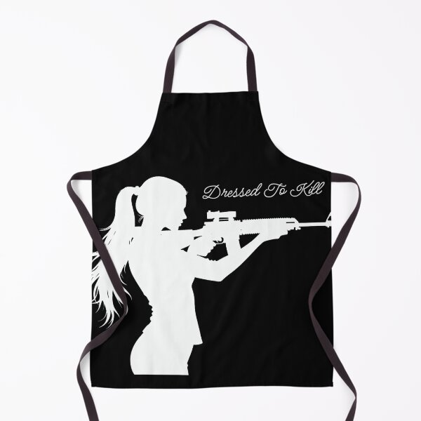 Item preview, Dressed to Kill – Fierce Female Silhouette Rifle Graphic Tee designed and sold by PiggFamilyPrint.