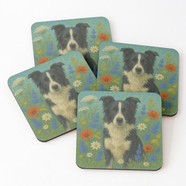 Item preview, Border Collie Among Wildflower - Realistic Dog Wall Art designed and sold by Nature's Palette.