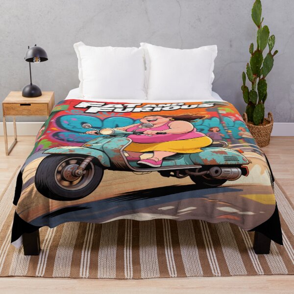 Artikelvorschau, Fat and Furious – Schwarzhumoriges Cartoon-Mopedfahrer-Design. entworfen und verkauft von Dark Humor Designs Co..