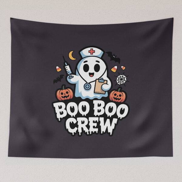 Item preview, Boo Boo Crew – Nurse Ghost Halloween T‑Shirt with Spooky Decorations designed and sold by Splotchly.