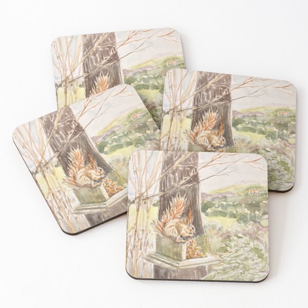 Item preview, Red Squirrel with Hazelnuts designed and sold by lenorelove.