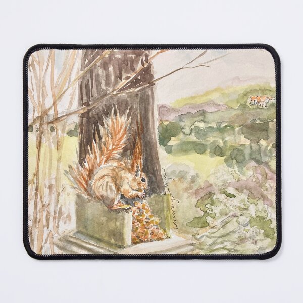 Item preview, Red Squirrel with Hazelnuts designed and sold by lenorelove.