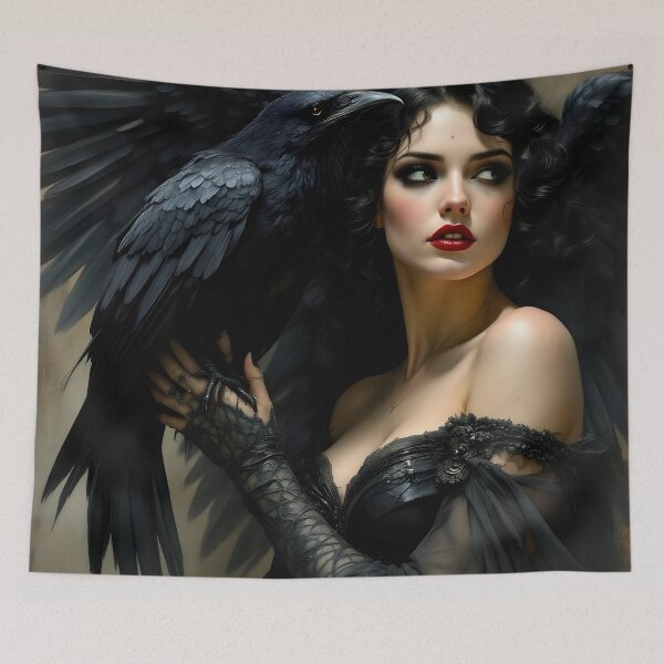 Item preview, Goddess Morrigan with Raven. designed and sold by SoniaSarkali.