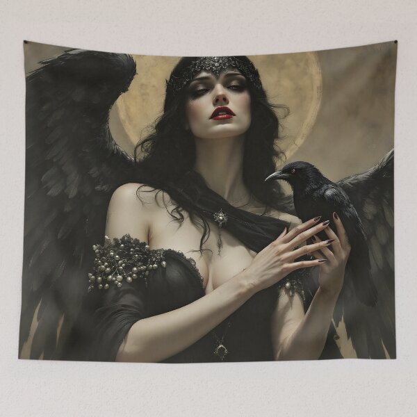 Item preview, Goddess Morrigan with Raven. designed and sold by SoniaSarkali.