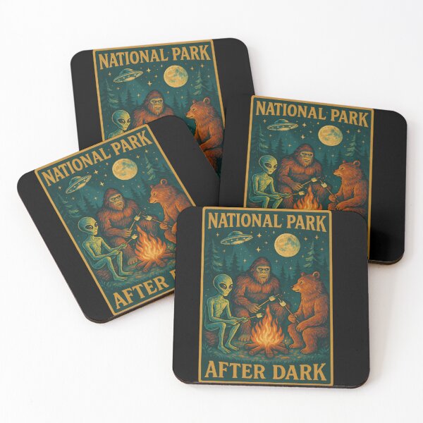 Item preview, National Park After Dark Alien Bigfoot Bear Funny designed and sold by shoppingtshirts.