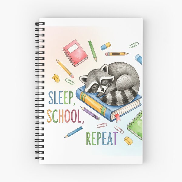 Item preview, Sleep, School, Repeat - Raccoon Student Life designed and sold by naughty-raccoon.