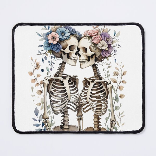 Item preview, Lovers Skeletons, Skeleton flowers, Skeleton with Flowers, Skeleton in love, Together Forever, Cute Skeleton Lady designed and sold by KolorellaS.