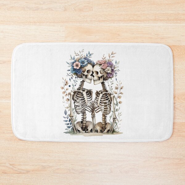 Item preview,  Lovers Skeletons, Skeleton  flowers, Skeleton with Flowers, Skeleton in love, Together Forever, Cute Skeleton Lady designed and sold by KolorellaS.