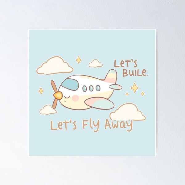 Item preview, Let’s Fly Away – Cute Pastel Airplane Cartoon Illustration designed and sold by Tidarat-27.