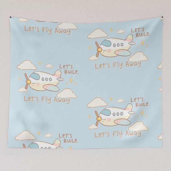 Item preview, Let’s Fly Away – Cute Pastel Airplane Cartoon Illustration designed and sold by Tidarat-27.