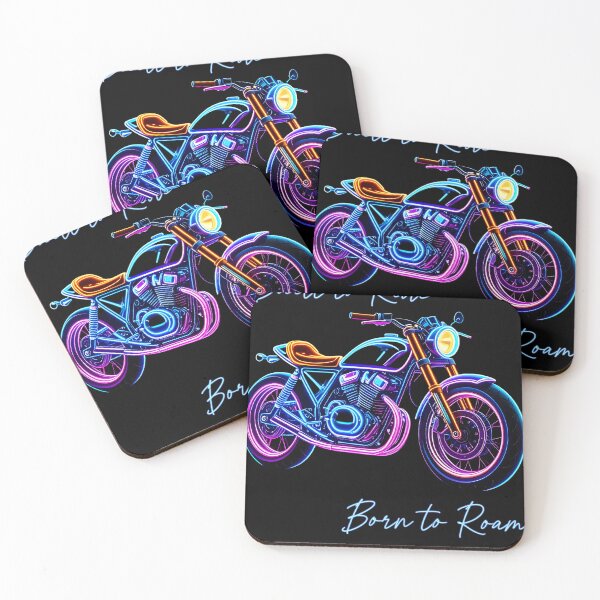Item preview, Built to Ride, Born to Roam – Neon Motorcycle Freedom Tee designed and sold by PiggFamilyPrint.